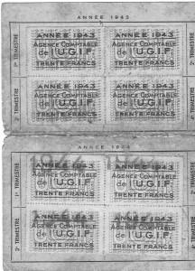5 Ticket UGIF 1943