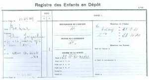 060 - Registre des enfants en Dépôt - 1940