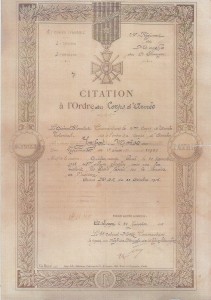 3 Moïse Jaffet Citation Ordre Corps Armée Lyon 22 janvier 1916